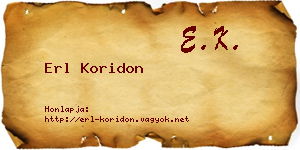 Erl Koridon névjegykártya